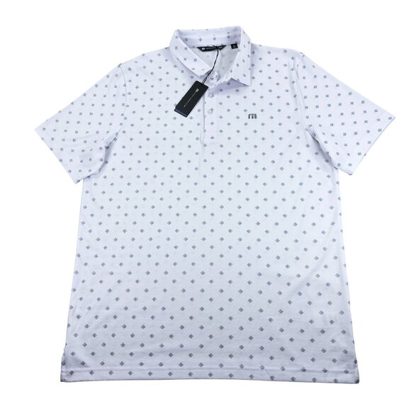 Travis Mathew Perfect Saturday Night Stay Golf Polo Mens SLIM FIT White NWT - Picture 4 of 6